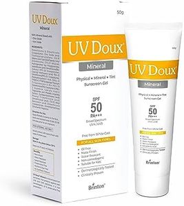 Brinton UV Doux SPF 50 PA+++ Mineral Based Sunscreen Gel With No White Cast | Clinically Tested Sunscreen with Zinc Oxide | Tinted & Water Resistant | UVA/UVB Protection, For Men,Women & Children- 50g