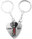 TRIXES Valentines Keyring I Love You Key Ring Key to my Heart Key Chain - Romantic Couples Keychain Gift for Her Him - Present for Girlfriend Boyfriend Husband Wife