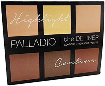 Palladio Definer Contour and Highlight Palette, Perfect for Sculpting Facial Features, Blendable Satin Finish Colors, 6 shades for Contouring and Highlighting, Compact Powder with Mirror