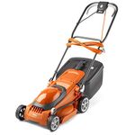 Flymo EasiStore 380R Electric Rotary Lawn Mower - 38 cm Cutting Width, 45 Litre Grass Box, Close Edge Cutting, Rear Roller, Central Height Adjust, Space Saving Storage Features