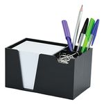 Acrimet Desktop Organizer Pencil, Pen, Paper, Clip, Caddy Holder (Plastic) (White Paper Included) (Black Color)