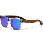 GOWOOD Sunglasses Mens & Women | Sunglasses Mens Polarized Walnut Wood Temples & Acetate Frame | Blue Sunglasses UV400 Lenses | Women & Mens Sunglasses UV Protection | CE Marked