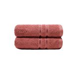 MYTRIDENT Trident Hand Towels, 100% Cotton, Highly Absorbent, Super Soft, 2 Piece Hand Towel Set, 400 GSM, Hand Towel Set of 2, Gym Towel, Spa Towel, Comfort Living Towel-Apple Red