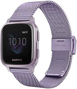TRUMiRR Compatible con Garmin Venu Sq 2 Music/Venu Sq Music/Venu 2 Plus 43mm Correa, Correa de Reloj de Metal de Acero Inoxidable Tejido Correa de liberación rápida para Garmin Venu/Vivomove Sport
