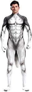 Bemeiren animal bodysuit for men zentai spandex body suit with big tail halloween furry costumes Werewolf