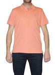 U.S. Polo Assn. Men's Solid Interlock Shirt, Orange Sand Heather, Medium