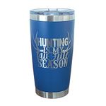 Hunting Season Coffee Tumbler (20 oz, Royal Blue),Travel Tumbler with Lid, Hunting Gifts for Men, Hunting Stuff, Deer Hunting Accessories for Men, Dad Hunting Decor