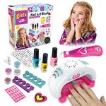 Crafts Gifts for 6 7 8 9 Year Old Girls, Kids Nail Kits Sets for Teenage Girls Gifts Age 6 7 8 9 10 Nail Polish Kits for 8 9 10 11 12 Year Old Kids Girls Nail Salon Games Arts and Crafts for Kids