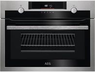 AEG 8000 CombiQuick Built In Microwave & Oven KME565060M, 43 L Capacity, Conventional Cooking + Microwave, Defrost, LED Display, Antifingerprint Coating, Stainless Steel