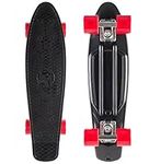 Star-Skateboards® Original Vintage Cruiser Retro Skateboard for Adults, Teens and Kids age 8 years Beginner and Advanced Riders 60mm Wheels Diamond Class Edition Diabolic Black & Glowing Red