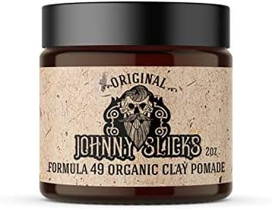 Johnny Slicks Formula 49 Clay Organic Pomade | Firm Hold & Matte Finish (Promotes Healthy Hair Growth, Helps Hydrate Dry Skin), (2 ounce, Original)