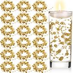157 Feet 24 Strings Pearl String for Floating Candles Highlight Faux Pearl for Vase Filler for Wedding Dinning Table Party Home Centerpieces (Gold)
