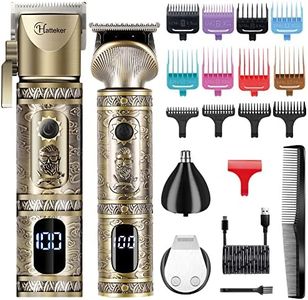 Hatteker Professional Hair Clipper Beard Trimmer Kit For Men Cordless Corded Electric Hair Trimmer Shaver Barber Clipper T-Blade Trimmer Nose Trimmer Grooming Kit