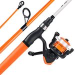 Sougayilang Fishing Pole - Fishing Rod and Reel Combo - Kids Fishing Starter Kit - 2Pc Fishing Rod with Pre-spooled Spinning Reel Combo-Orange-6ft