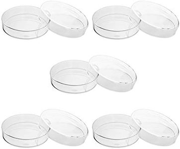 QWORK Sterile Glass Petri Dish Petri Plates with Lid,5 Pack, Thicken, 90mm x 20mm