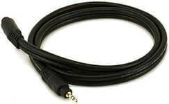 Monoprice 3ft Premium 3.5mm Stereo Male to 3.5mm Stereo Female 22AWG Extension Cable (Gold Plated) - Black