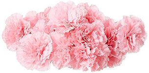 Fourwalls Artificial Decorative Carnation Flower Bunches (18 Flower Heads, 50 cm Tall, Light/Pink)