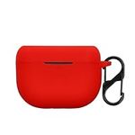 kwmobile Silicone Cover Compatible with Jabra Elite 8 Active - Case Cover Stick-On Skin with Clip - Red