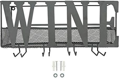 Southern Homewares WINE Bottle Rack Shelf Wine Glass Rack Shabby Chic Accent Piece Vintage Decor Kitchen Bar Wine Display, ‎SH-10228