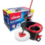 Vileda Plastic Easy Wring and Clean Microfibre Mop and Bucket with Power Spin Wringer, Multicolor