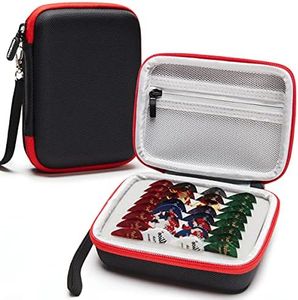 COOZOOM Guitar Pick Holder Case Compatible for Fender, ChromaCast, D'Addario, JIM DUNLOP, Bolopick, UNLP MUSICAL INSTRUMENT Guitar Accessories, All Size Picks Storage Pouch Box-Bag Red