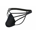 Evankin Mens Sexy Ice Silk Thong Hollow Out G-Strings Comfortable Breathable Underwear Jockstrap(Black,S)