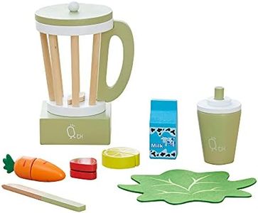 Teamson Kids TK-W00008 Little Chef Frankfurt Wooden Blender Play Kitchen accessories-Green-13 pcs, Green