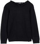 X RAY Boys Hoodies Long Sleeve, School Uniform Youth Solid Casual Hooded Pullover Sweatshirt for Boys, Black, XX-Large