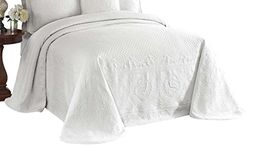 Historic Charleston King Charles Matelasse 13989BEDDQUEWHI Bedspread, White, Queen