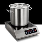 ChangBERT Portable Induction Cooktop 208-240V 3200W NSF Certified Commercial Range Countertop Burner Pro Chef Professional Hot Plate High Power 18/10 Stainless Steel Housing Schott Glass