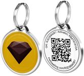 Pet Dwelling Symbols QR Code Pet ID Tag for Dogs & Cats - Easy Scanning, Instant Online Profile Access, Real-Time Scan Location Alerts(Empower-Diamond)