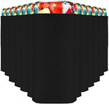 Slim Can Cooler Sleeves (14-Pack) Soft Insulated Slim Can Koolie for White Claw Seltzer & Slim Beer - HTV Blanks for Vinyl Projects - Skinny Can Koolies Bulk - Tall Can Coolies for Slim Cans (Black)