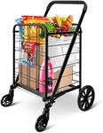 SereneLife Shopping Supermarket Cart with 360 Rolling Swivel Wheels