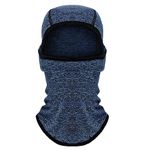 Azarxis Kids Balaclava Ski Face Covering Fleece Neck Warmer Helmet Liner Hood (Navy Blue)