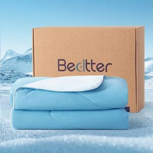 Bedtter® Luxe Cooling Comforter - Twin/Twin XL 68"x90", Ultra-Fine Fiber for Hot Sleepers, Lightweight & Hypoallergenic Summer Duvet, Quick Cool Technology, Aqua Blue