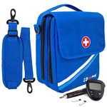 PracMedic Bags Medicine Bag- Insulin Cooler Travel Case- Diabetes Gifts- Diabetic Bag holds Diabetes Supply, Epipen, Auvi Q, Pill Bottle, First Aid, Asthma Spacer, Allergy Meds (X-MEDS Blue)