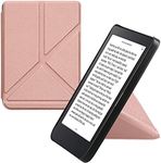 kwmobile Origami Case Compatible with Kobo Clara 2E / Tolino Shine 4 Case - Slim PU Leather Cover with Stand - Rose Gold