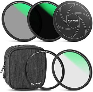 NEEWER 77mm 5-in-1 Magnetic Lens Filter Kit, Includes Neutral Density ND1000+MCUV+CPL+Adapter Ring+Filter Cap with 42-Layer Coating/Ultra Slim/Scratch Resistant HD Optical Glass&Water-Resistant Pouch