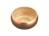 Artesà Bamboo Serving Salad Bowl with Copper Lacquer Finish, 17cm (6.5")