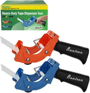 New Improved Design, Packaging Tape Dispenser with Quick Load Feature. Commercial Grade Tape Gun for Tapes Up to 3 Inch Wide. Industrial Durability. Perfect for Sealing Ship, Move, Storage Boxes. (2)