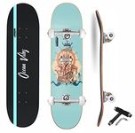 jaspo Ocean (31 Inches X 8 Inches) 7 Layer Wooden (Canadian Maple) Professional Grade Concave Skateboard - Made In India (Ocean)