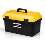 JPT 21-Inch Industrial-Grade Heavy-Duty Tool Box | One Removable Tray | Secure Tight Latch with Padlock Eye | Best for Electricians, Carpenters, Automobile Use & More