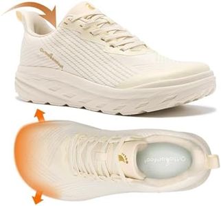 Men's Orthopedic Wide Sneakers: Diabetic Plantar Fasciitis Hammer Toes Outdoor Walking Shoes, Lightweight Support Neuropathy High Arch Adjustable Gowalk Sneakers Beige Size 10