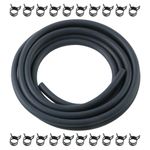 KIKITE 10 Feet 1/4 Inch ID Fuel Line Hose for Briggs & Stratton Kohler Kawasaki Small Gas Diesel Engines Mowers and Generators Rubber Fuel Hose with 20 Clamps