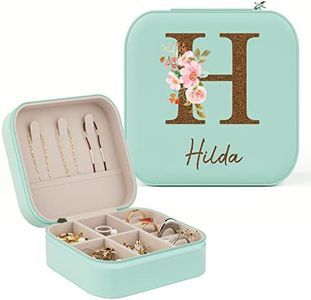 iDIY Joyero mujer personalizado regalo mujer con nombre, Organizador de joyas para anillos, collares, pendientes, Regalo niña, regalo madre, regalo cumpleaños, día de la madre verde
