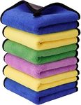 Auto Hub Heavy Microfiber Cloth for Car Cleaning and Detailing, Double Sided, Microfiber Towel for Car & Bike,Super Soft Car Wash Cloth, 600 GSM (Size 40cm x 40cm) Pack of 6, Color: Mix