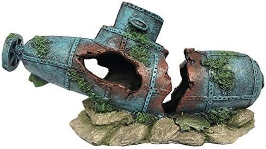 SLOCME Aquarium Submarine Ornaments Shipwreck Decorations - Resin Material Sunken Ship Decorations Eco-Friendly for Aquarium Environments Accessories