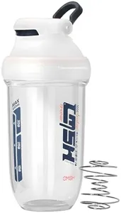 PROCHAIN Shaker Bottle for Protein Shakes, Pre Workout Small Mixing Cup for Sport Supplement, Mini Drink Mixer, Gym Water Bottle, Dishwasher Safe, 20 OZ, BPA-Free Tritan (White)