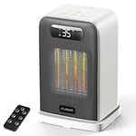 FLANUR Portable Space Heater with Thermostat, 1500W PTC Ceramic Fast Heating & ECO Mode - 2-in-1 Heater Fan, Remote, Digital Display, 12H Timer, Under 35dB Quiet Indoor Space Heater-White