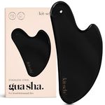 Kitsch Stainless Steel Gua Sha Facial Tools, Lymphatic Drainage Massager for Face & Chin, Jawline Shaper, Double Chin Reducer, Body Gua Sha Tool for Muscle Tension, Gifts for Mom & Women - Matte Black